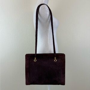 Vintage Bottega Veneta‎ Intrecciato Purple Suede Shoulder Bag
